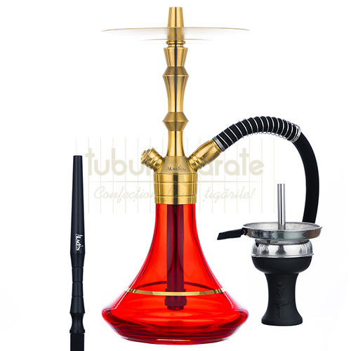 Narghilea pentru fumat cu un furtun cu inaltimea de 36 cm Aladin MVP 360 Gold Red